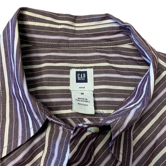 GAP | Long Sleeve Stripped Button Down Shirt Size Medium Career Professional - Picture 4 of 8